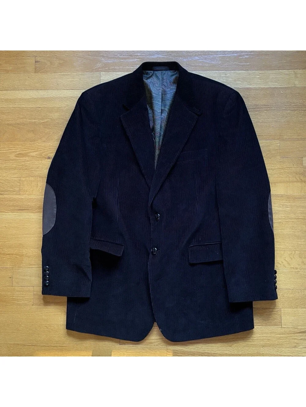 Vtg Lauren Ralph Lauren Dark Brown Corduroy Blazer Sport Coat Men’s Size 41R